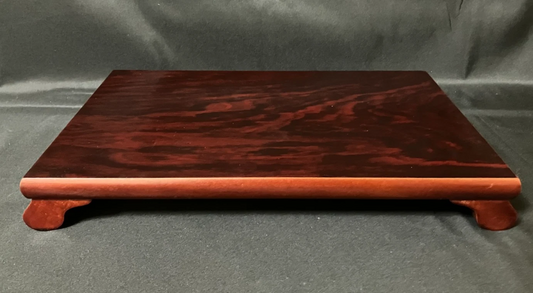 Vintage Wooden Display Stand with Rolled Legs Decorative Table