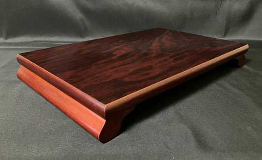 Vintage Wooden Display Stand with Rolled Legs Decorative Table